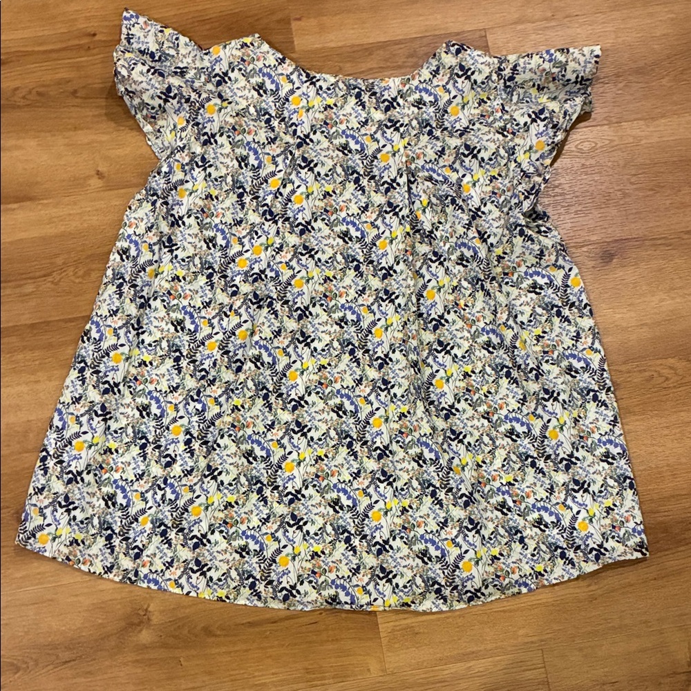 ANTONIO MELANI Multicolor Floral Flutter cap sleeve Blouse - Picture 4 of 5